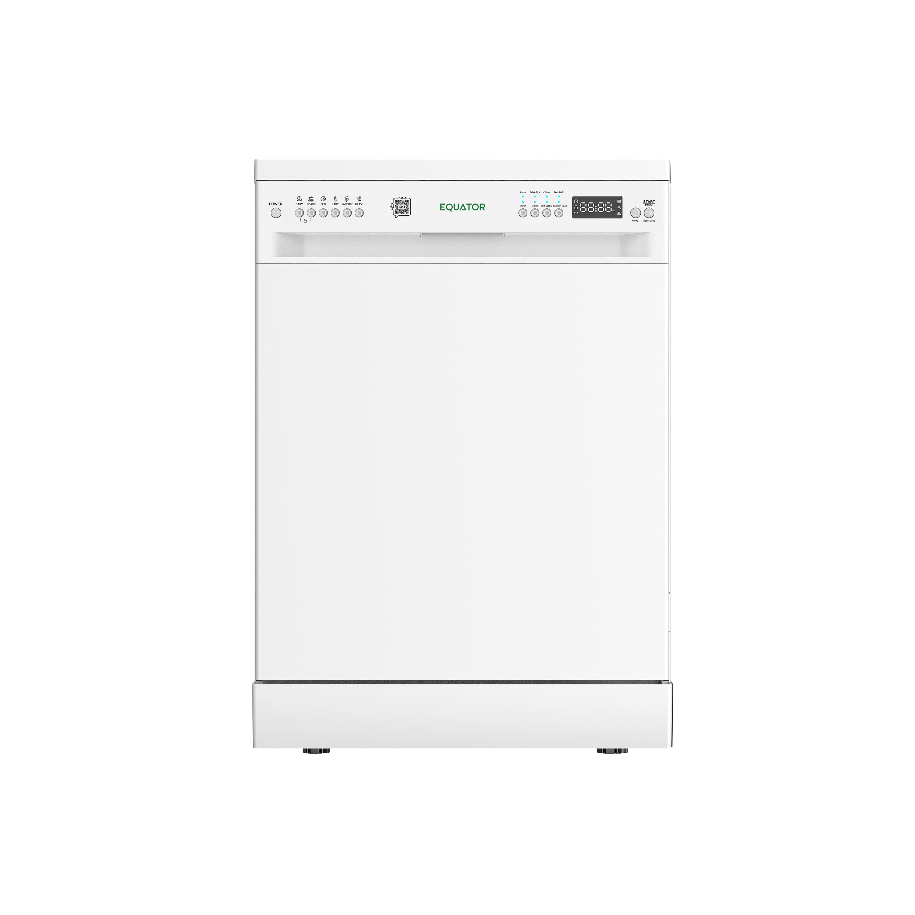 Equator - 24" Freestanding Dishwasher 14 Place Settings, 3rd Rack, Stainless Tub, Sanitize Quiet 47 dBA Energy Star 110V - Black