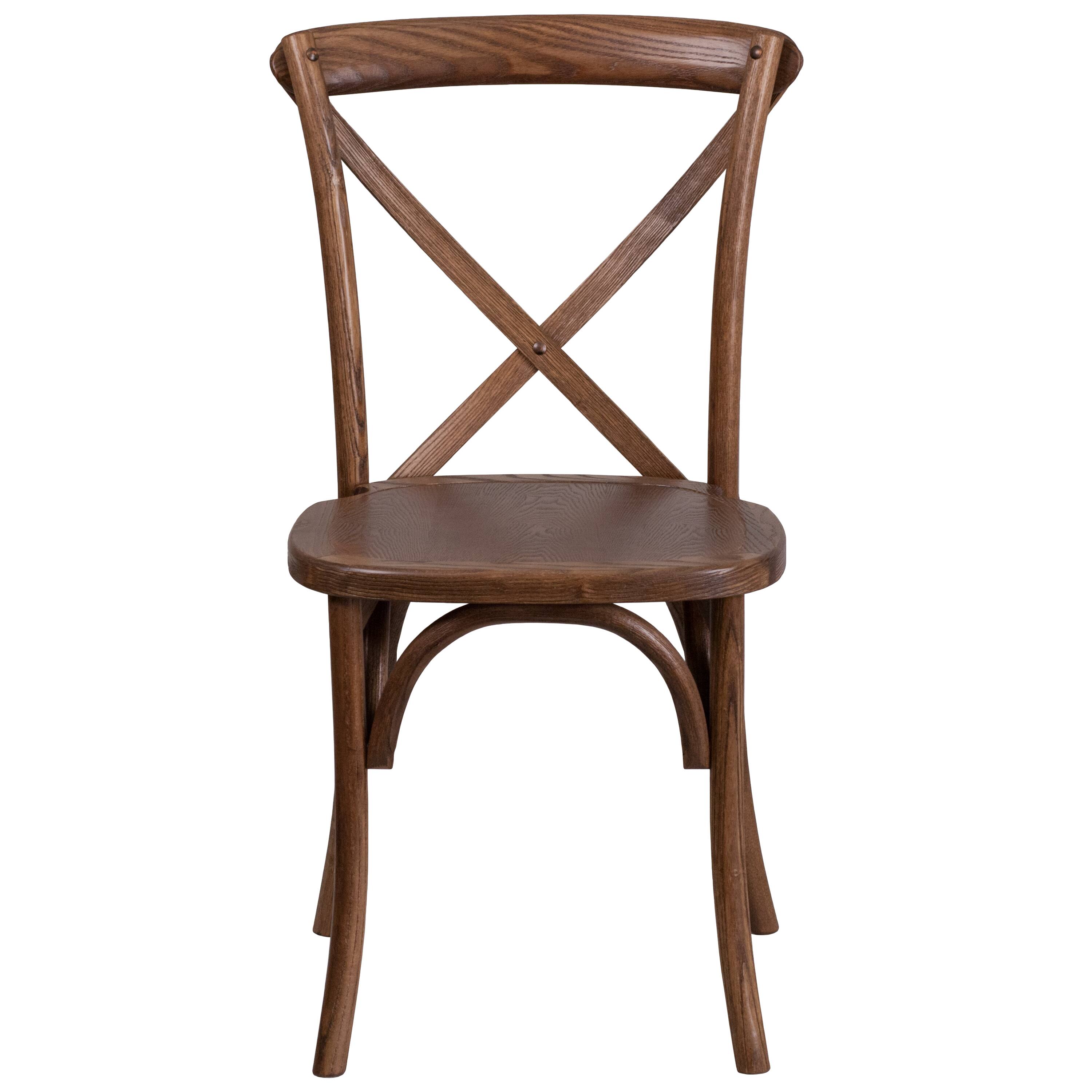 Alt View 11. Alamont Home - Hercules Stackable Pecan Wood Cross Back Chair - Dining Room Seating - Pecan.