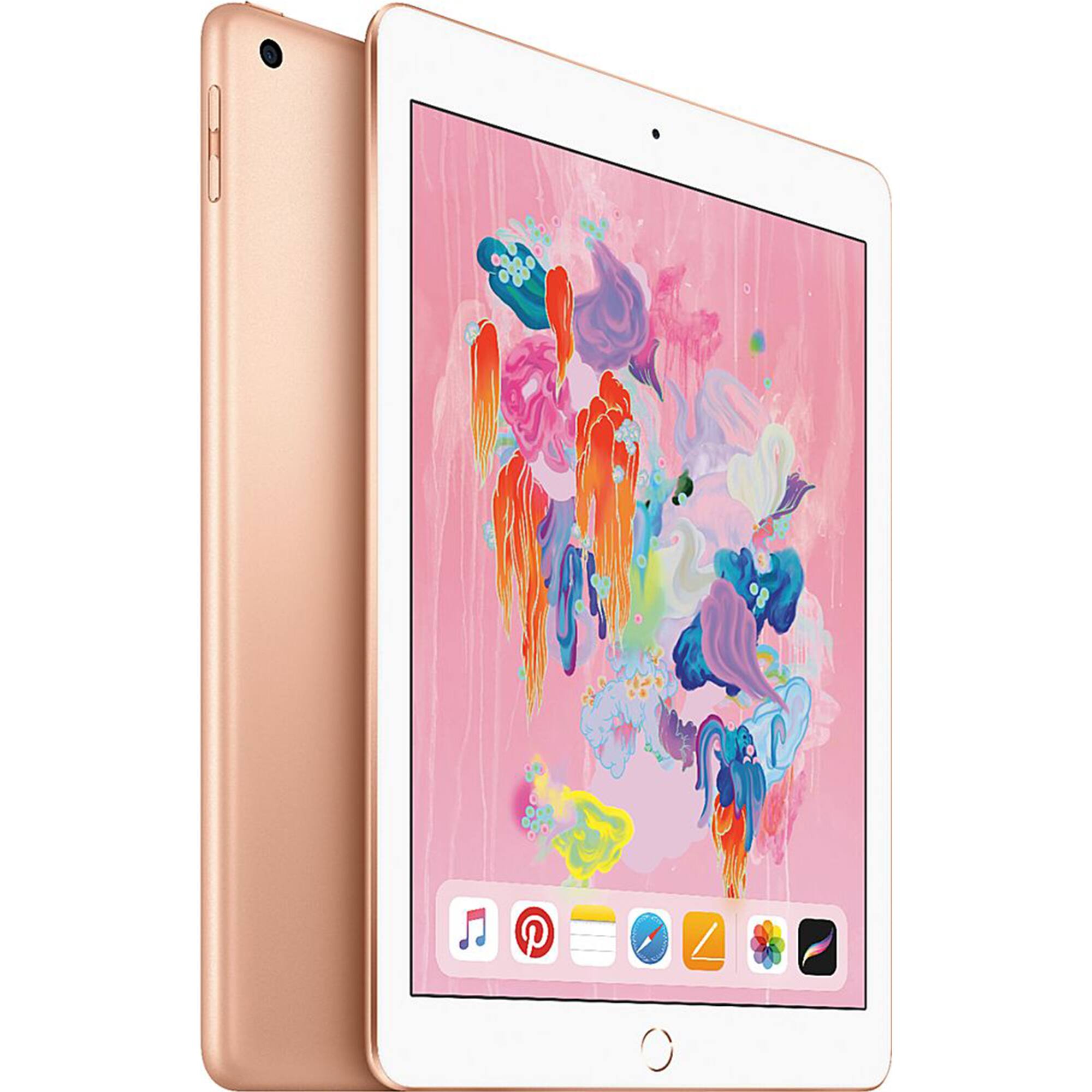 Alt View 12. Apple - Certified Refurbished iPad (6th Generation) (2018) Wi-Fi + Cellular - 32GB - Gold.