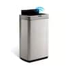 Front. Innovaze - 13-Gallon Stainless Steel Motion Sensor Trash Can with Butterfly Lid for Kitchen - Silver.