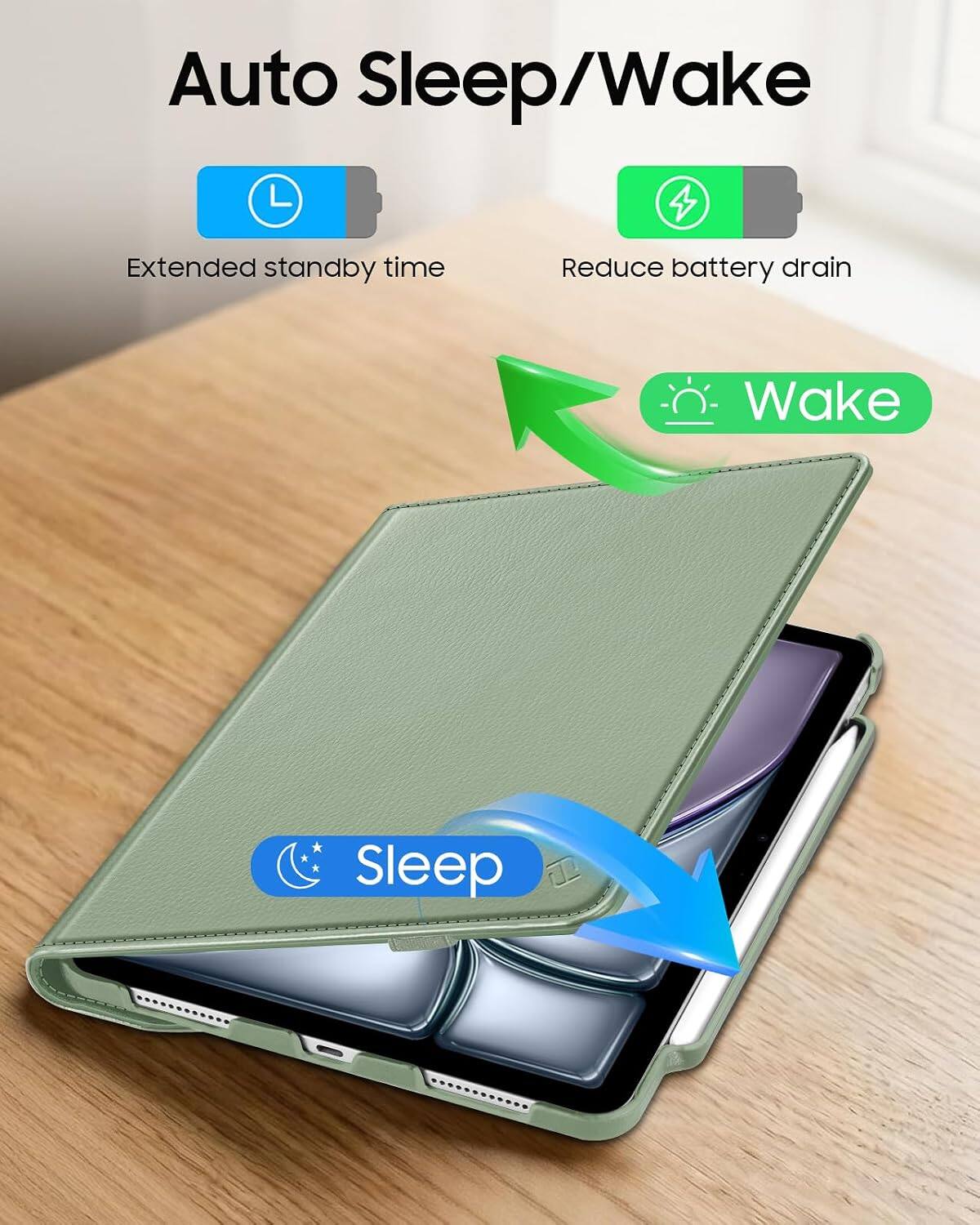 Auto Sleep/Wake 4

Extended standby time
Reduce battery drain
Wake
Sleep