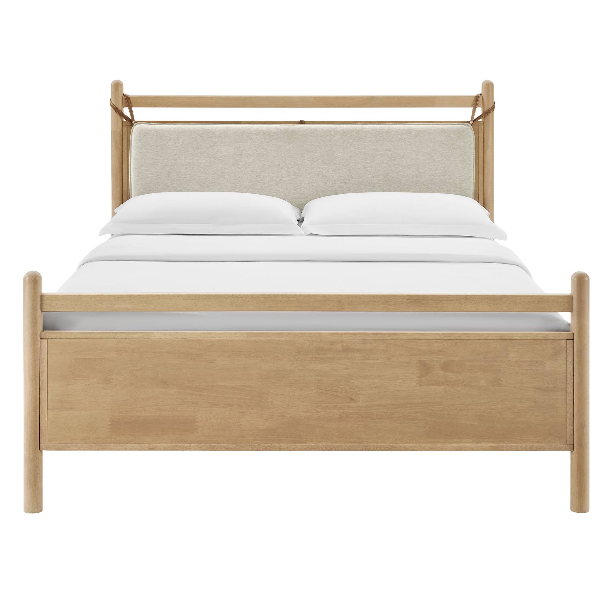 Alt View 4. Modway - Leni Wood Platform Bed Frame by Modway - Light Oak Heathered Ivory.
