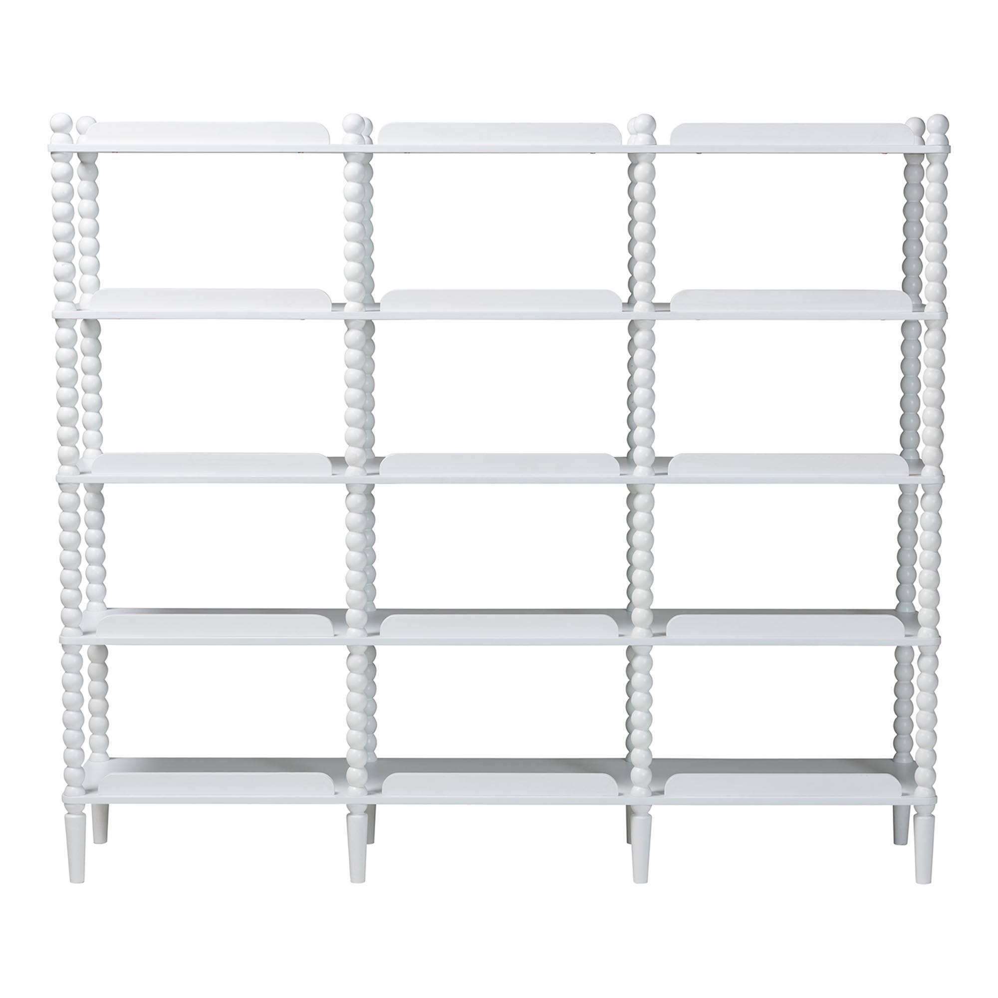 Back. Baxton Studio - Lucera Bobbin 5-Tier Display Shelf - White.