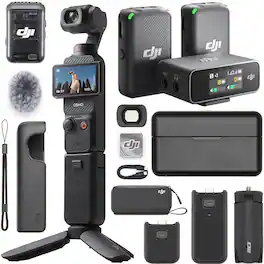 Osmo Pocket 3 Creator Combo, 4K 120fps with DJI Mic w/ Charging Case Bundle