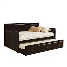 Manhattan Lane - Traditional Style Wooden Daybed with Trundle, Brown - Brown