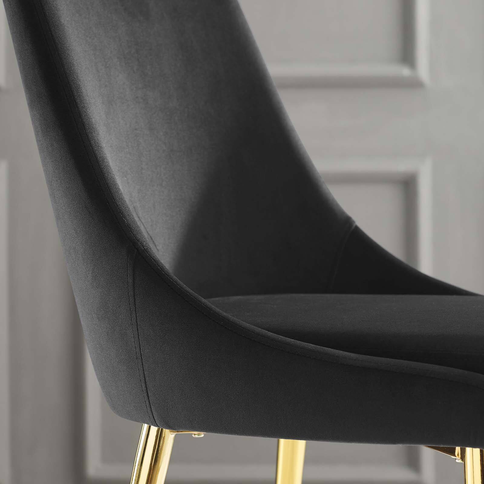 Back. Modway - Viscount Modern Accent Performance Velvet Dining Chair by Modway - Black.
