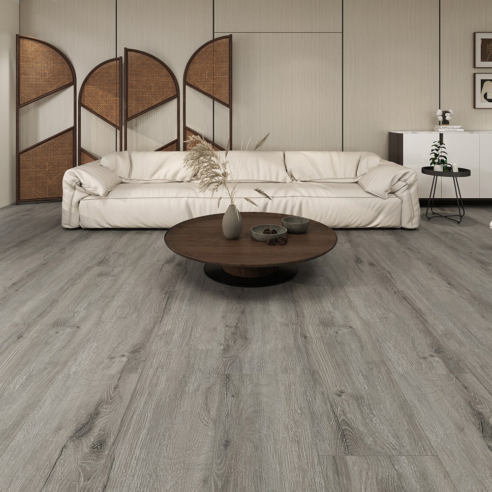 Dotfloor - 48"x7.2" SPC Composite Flooring; 12 Planks/Box (28.68 sq. ft/Box); 5mm Thick with 1mm IXPE Backing; 12 mil Wear Layer - London Plane