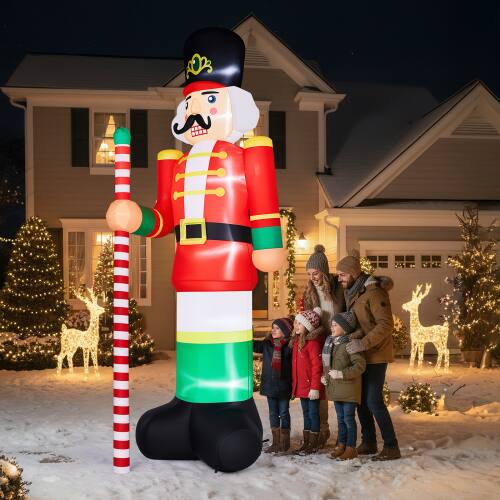 Alt View 10. Winado - 12FT Christmas Inflatable Giant Soldier Blow Up with Built-in Lights for Holiday Party Front Lawn Garden Yard Decoration - Multicolor.