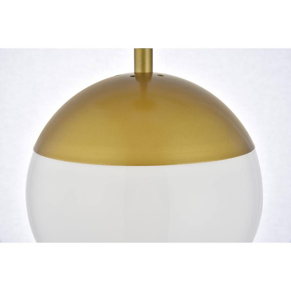 Alt View 1. Living District - Eclipse 3 Lights Brass Pendant With Frosted White Glass - Brass And Frosted White.