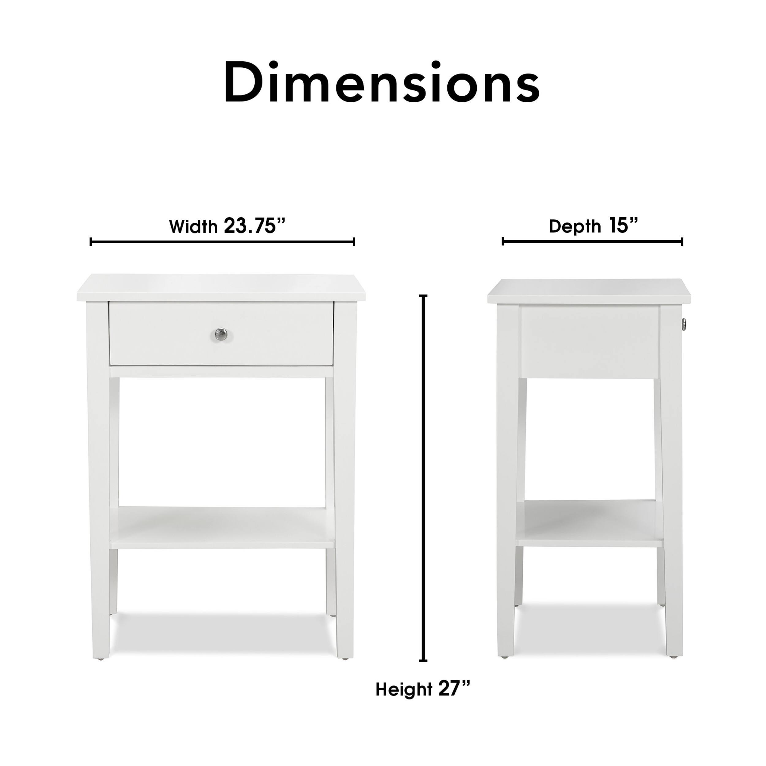 Alt View 13. Click Decor - Sloan Single Drawer Solid Wood Side Table - White.