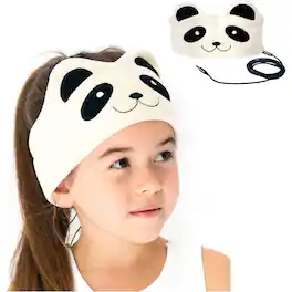 MOSZAR LLC - Kids Over-Ear Headband Headphones with Volume Limit, Thin Speakers and Soft Fleece – Ivory Panda