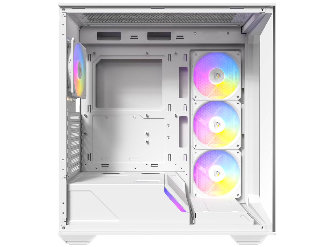 Alt View 9. Antec - Antec C3 ARGB White, 4x ARGB Fans, 8 Fan Support, Type-C 3.2 Gen 2, Tempered Glass, 360mm Radiator, ATX Mid-Tower - White.