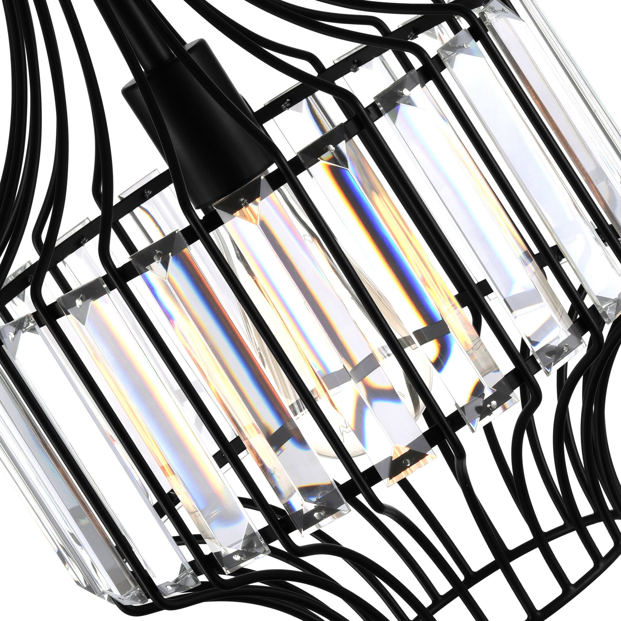 Alt View 1. CWI Lighting - Alethia 1 Light Down Pendant With Black Finish - Black.