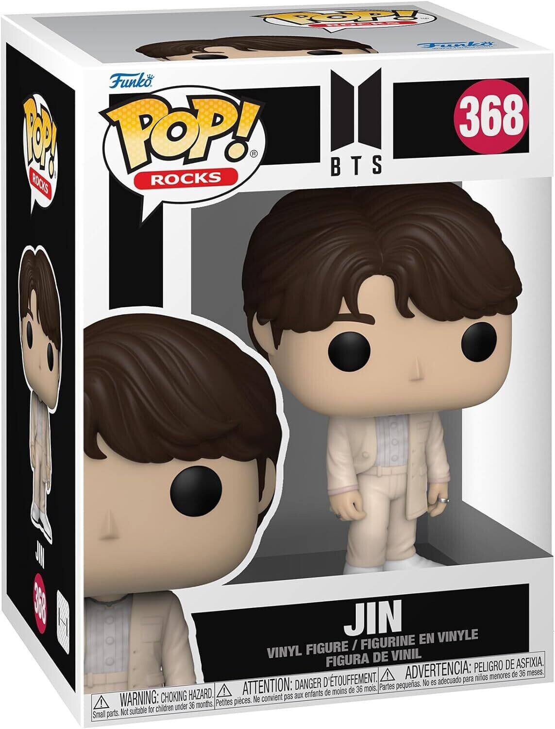TOPP Funko POP! ROCKS Fuli 368 BTS T S W 3500 A JIN VINYLE FIGURINE EN FIGURE / VINYL DE VINIL FIGURA PELIGRO DE ASFIXIA. D'TOUFFEMENT. ADVERTENCIA: niños menores de 36 meses DANGER No es adecuado para ATTENTION: de 36 mois. Partes pequeñas. HAZARD. enfants de moins WARNING: CHOKING convient pas aux Petites pièces. Ne children under 36 months. Not suitable for Small parts.