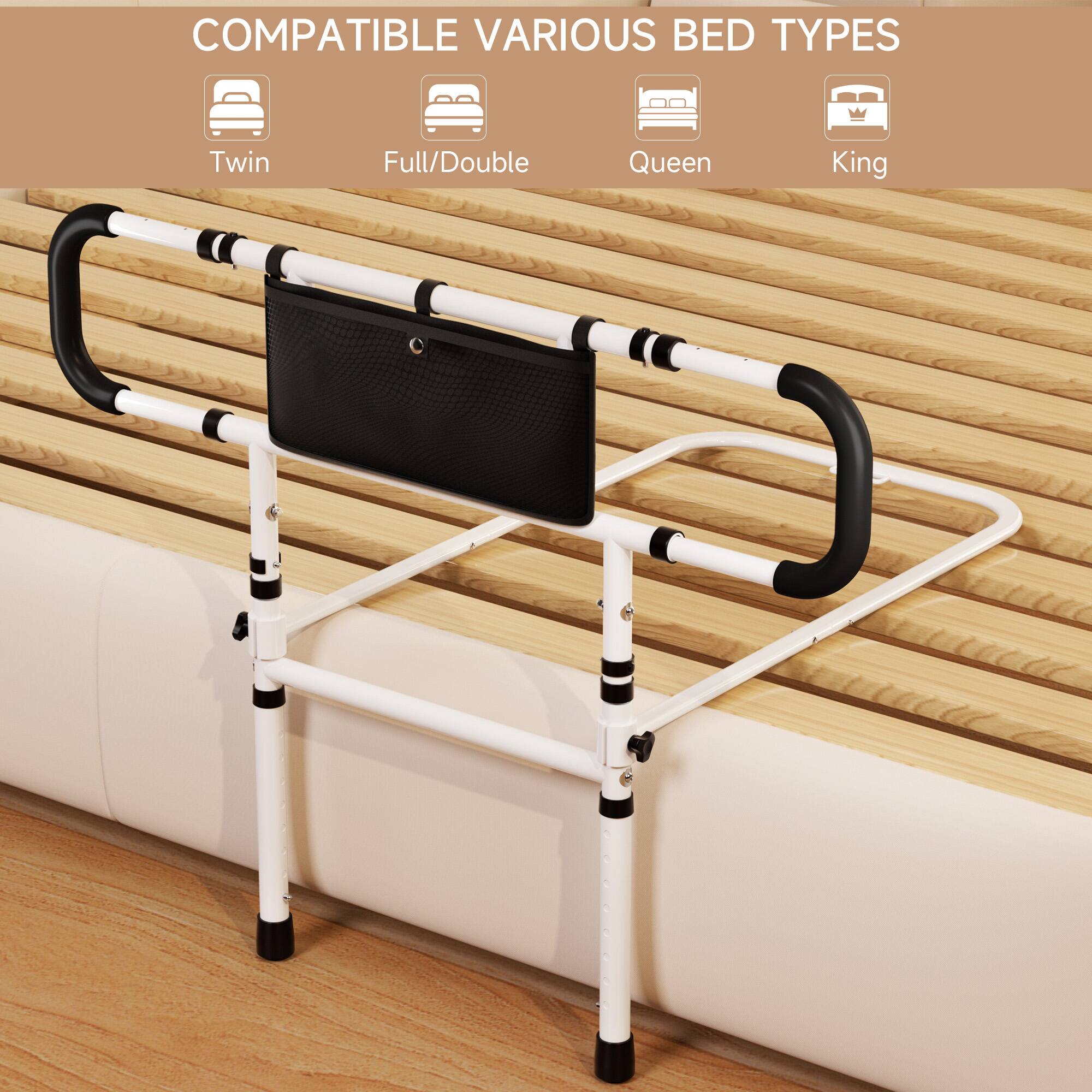 COMPATIBLE VARIOUS BED TYPES  
Twin  
Full/Double  
Queen  
King