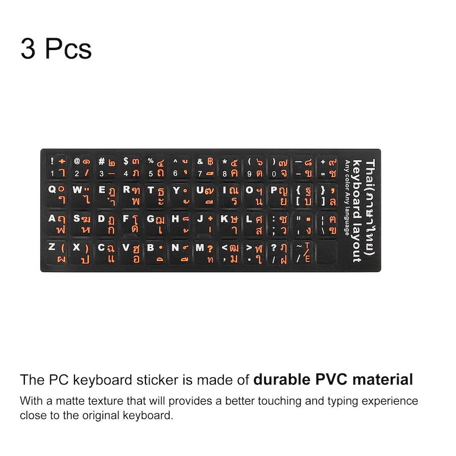 Unique Bargains 3pcs Thai Keyboard Stickers PVC Stickers, Background ...