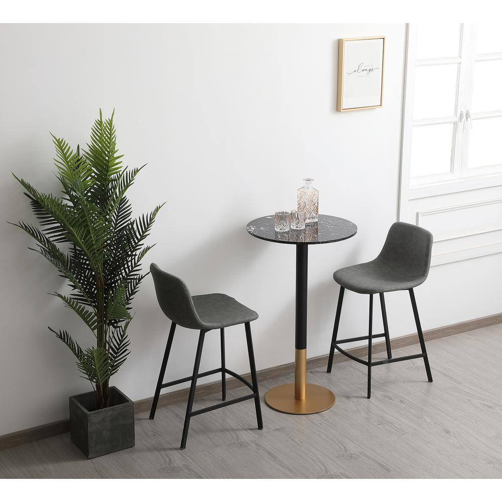 Back. Elegant Decor - 23 inch pub table in black - Black.