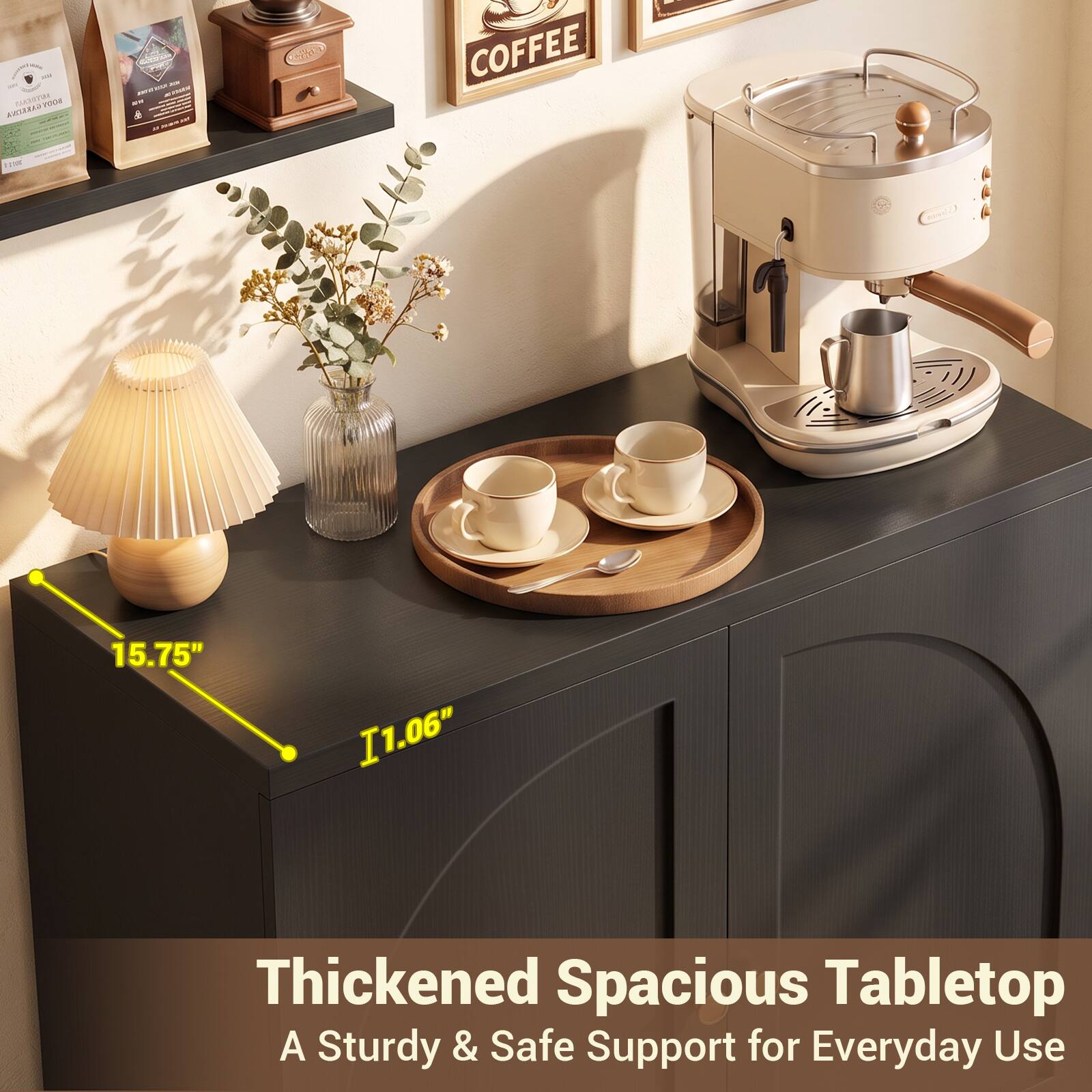 GARKEONA INTREMA YOUR

12 - N RAVER -

COFFEE

15.75" x 11.06"

Thickened Spacious Tabletop A Sturdy & Safe Support for Everyday Use