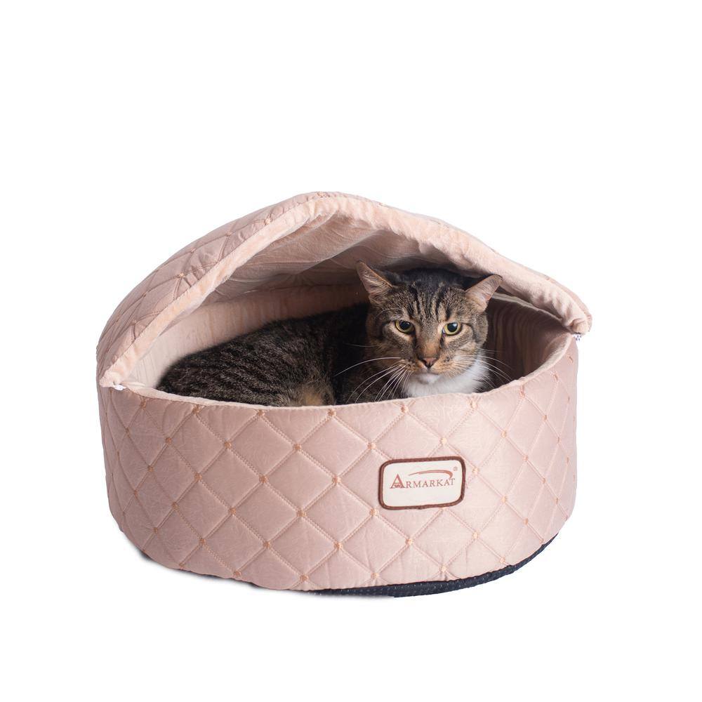Front. Armarkat - Cat Bed Medium Light Apricot - Pink.
