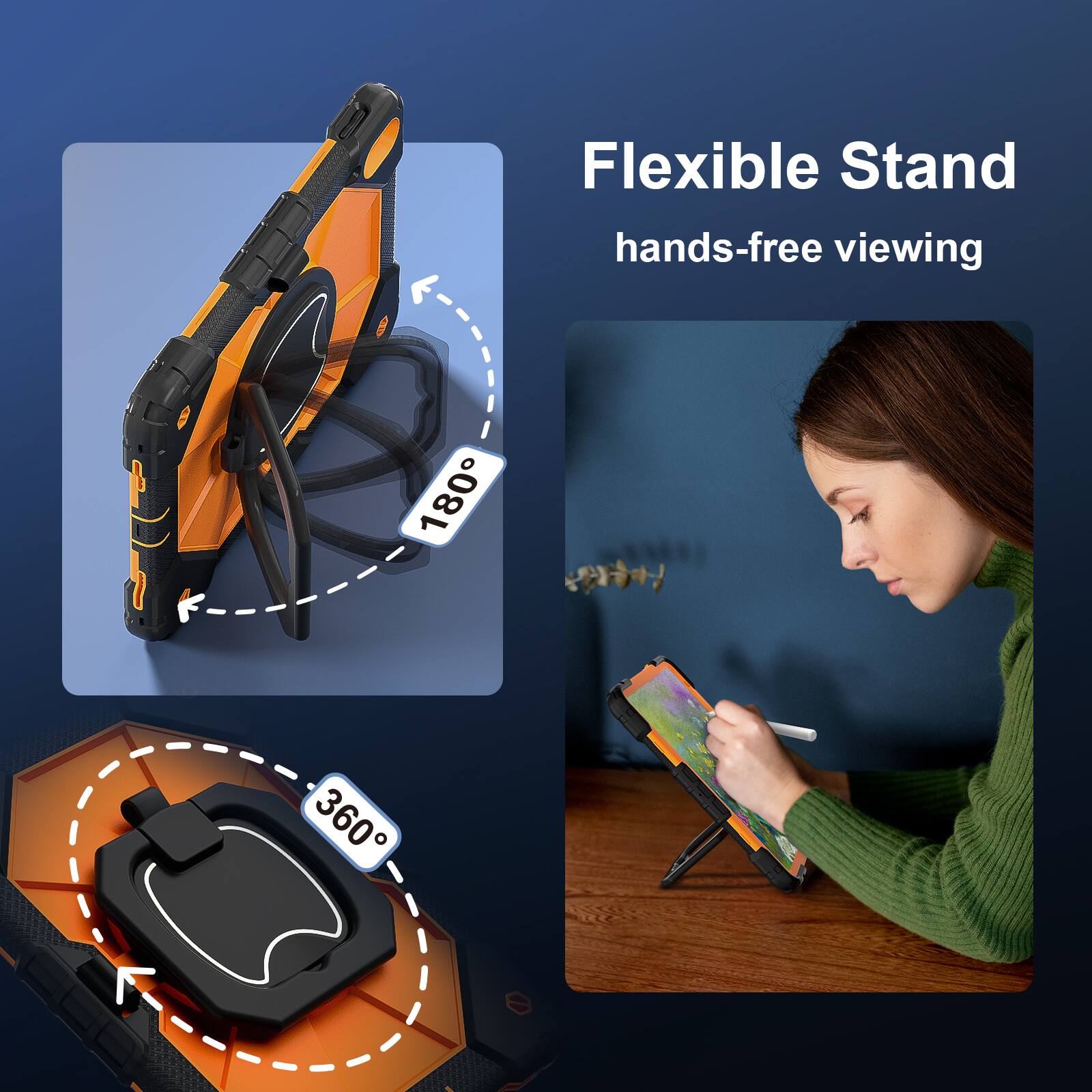 Flexible Stand  
hands-free viewing  
180°  
360°