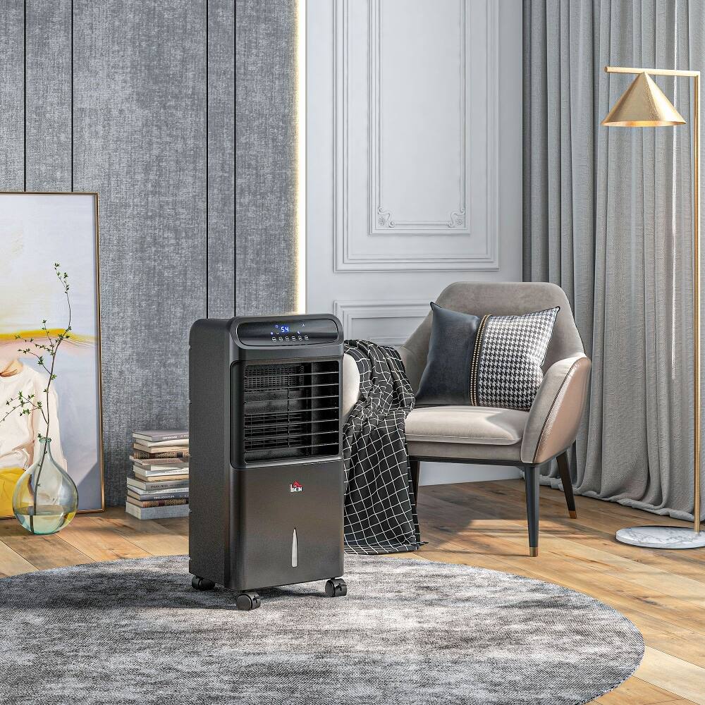 Angle. Loheer - Loheer Portable Evaporative Cooler 3-in-1 Ice Cooling Fan Oscillating Swamp Cooler with Remote Black.