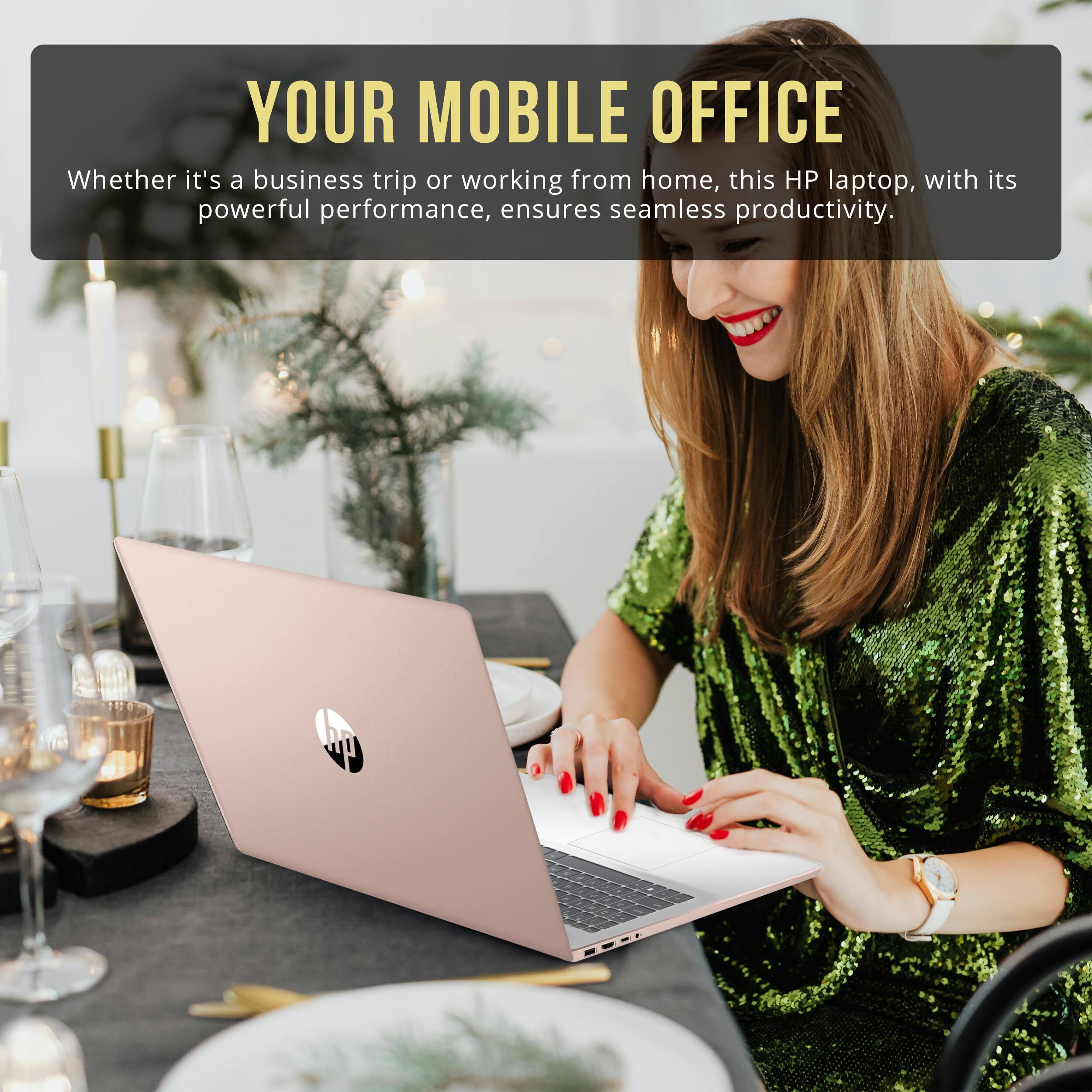 YOUR MOBILE OFFICE

Whether it's a business trip or working from home, this HP laptop, with its powerful performance, ensures seamless productivity.