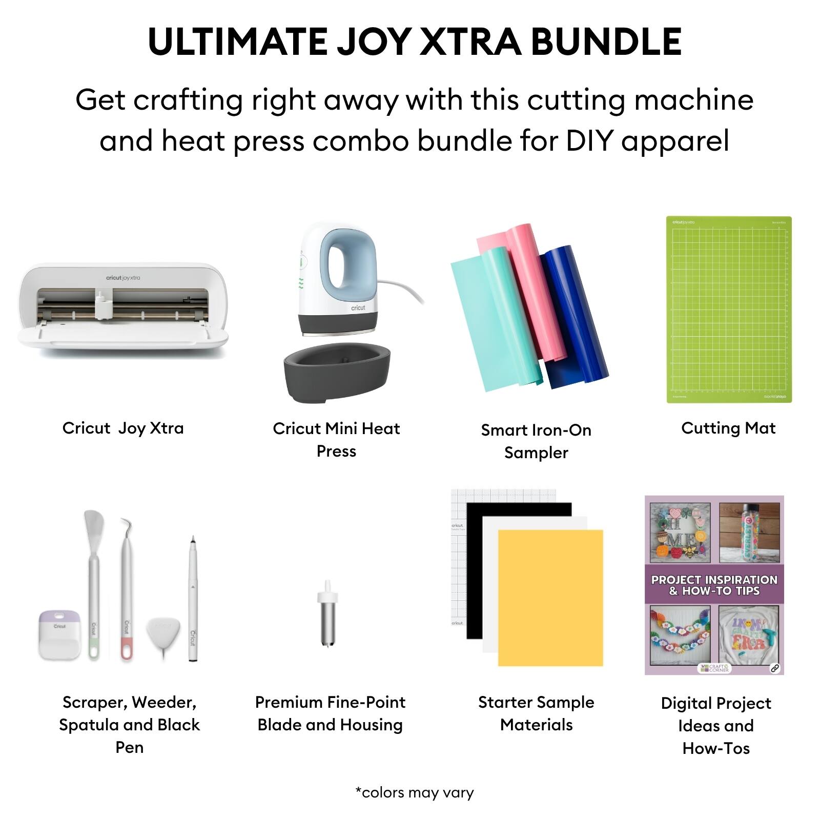 Cricut Joy Xtra and EasyPress Mini with Iron on Vinyl Sample Pack