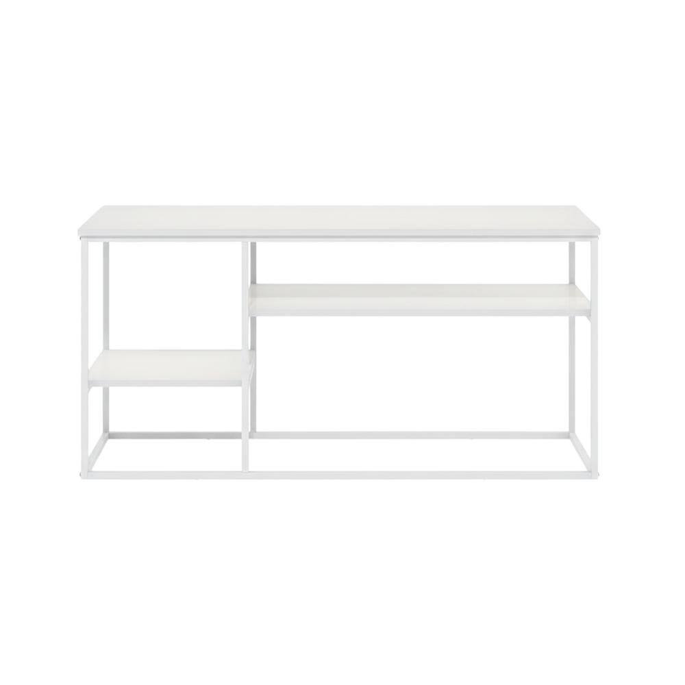 Alt View 3. FurniFact - Modern White TV Stand for TVs up to 50 Inch with Solid Wood and Walnut Veneers - Green.