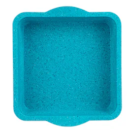 Trudeau - Structure Silicone 8" x 8" Square Cake Pan, Tropical Granite - Blue