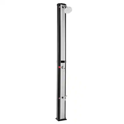 Front. Costway - Costway 7.2 FT 9.3 Gallon Solar Heated Shower w/ Adjustable Head & Foot Tap Spigot - Black/Silver.