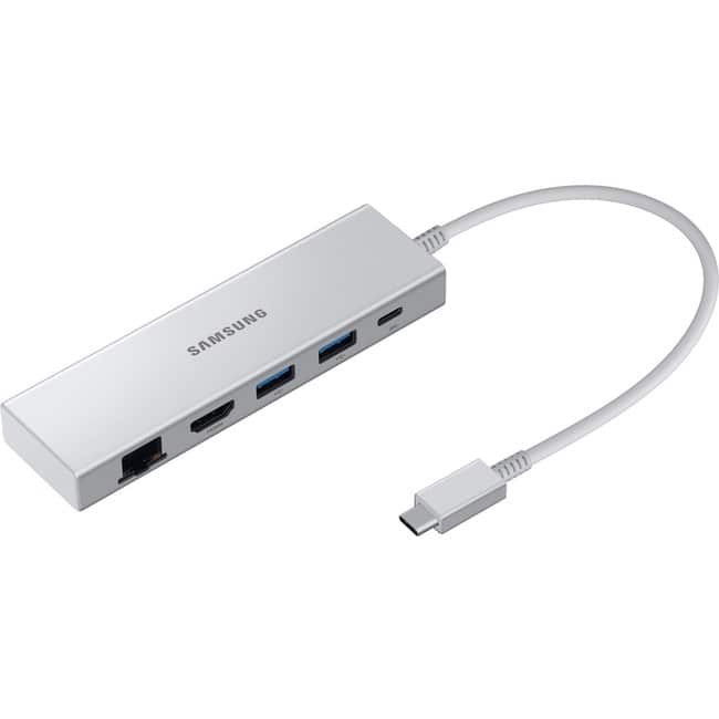 Samsung - Multiport Adapter - for Notebook - USB Type C - USB Type-A - USB Type-C - Silver - Wired - Gigabit Ethernet