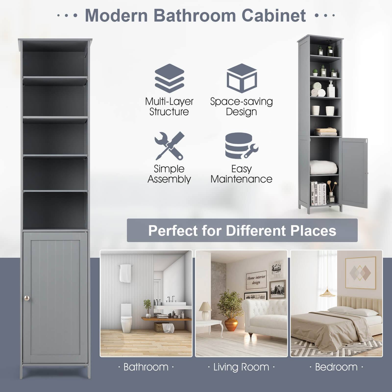 Modern Bathroom Cabinet
Multi-Layer Structure
Space-saving Design
Simple Assembly
Easy Maintenance
Perfect for Different Places
Bathroom
Living Room
Bedroom