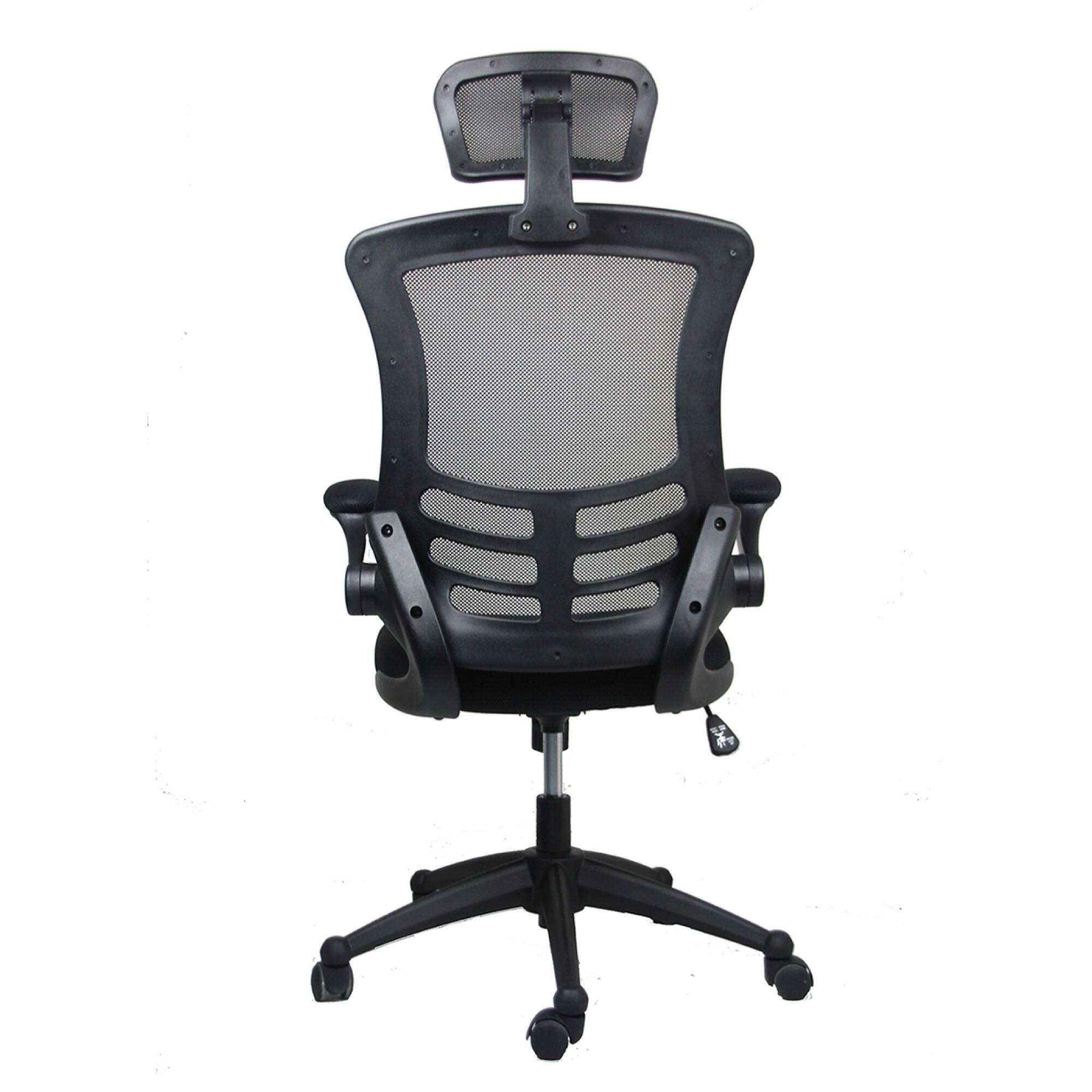 Alt View 1. GOODSILO - Modern High-Back Mesh Executive Office Chair with Adjustable Headrest and Flip-Up Arms - Black.