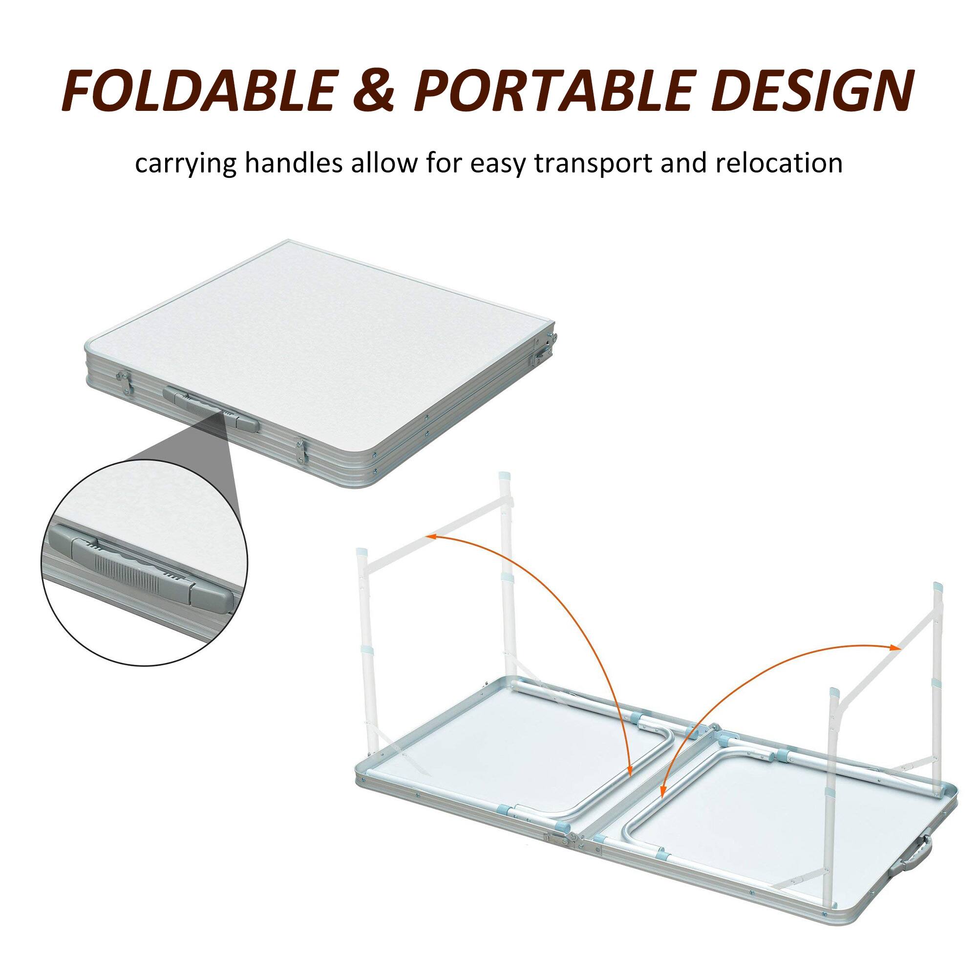 FOLDABLE & PORTABLE DESIGN  
carrying handles allow for easy transport and relocation