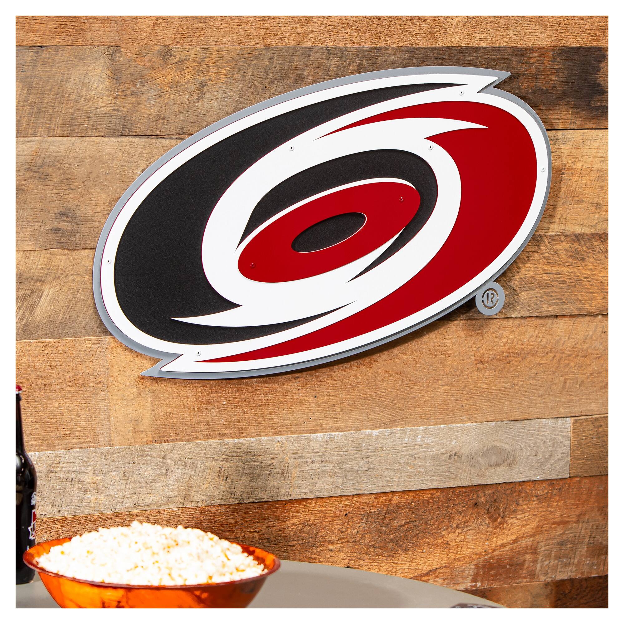 Alt View 1. Evergreen Enterprises - Carolina Hurricanes 23" Layered Metal Wall Art Sign - Multicolor.