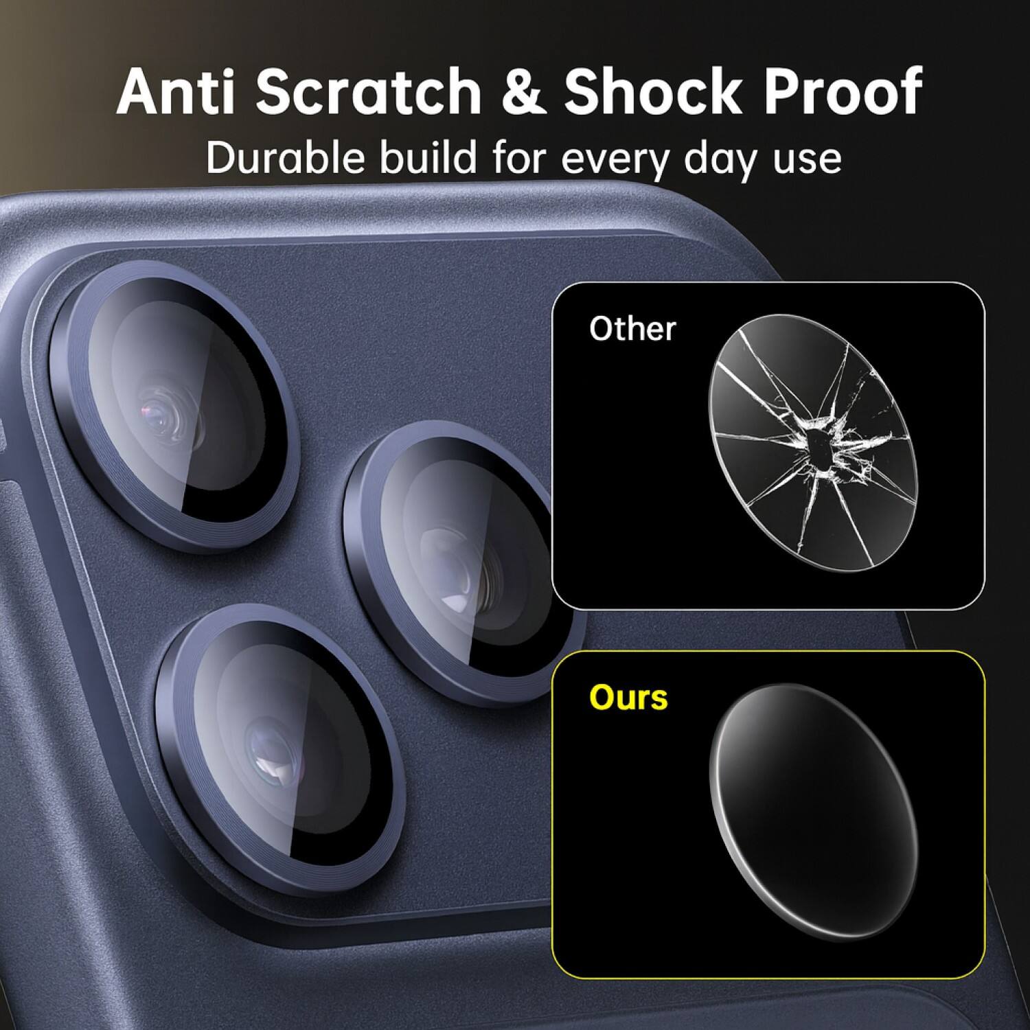 Anti Scratch & Shock Proof  
Durable build for every day use  

Other  
Ours