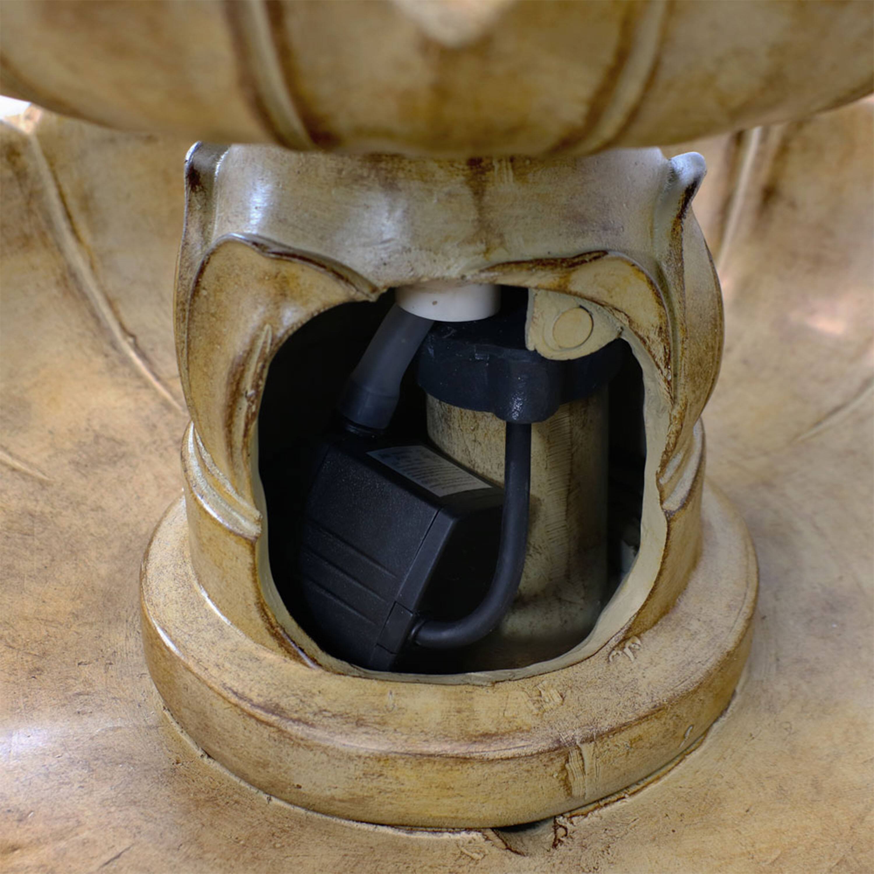 Alt View 10. Sunnydaze - Classic Tulip Polystone Outdoor 3-Tier Fountain - Garden Stone.