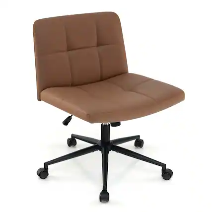 Front. Ecooso - Office Chair Height-Adjustable Armless Desk Chair with Wheels for Home Office - Orange.