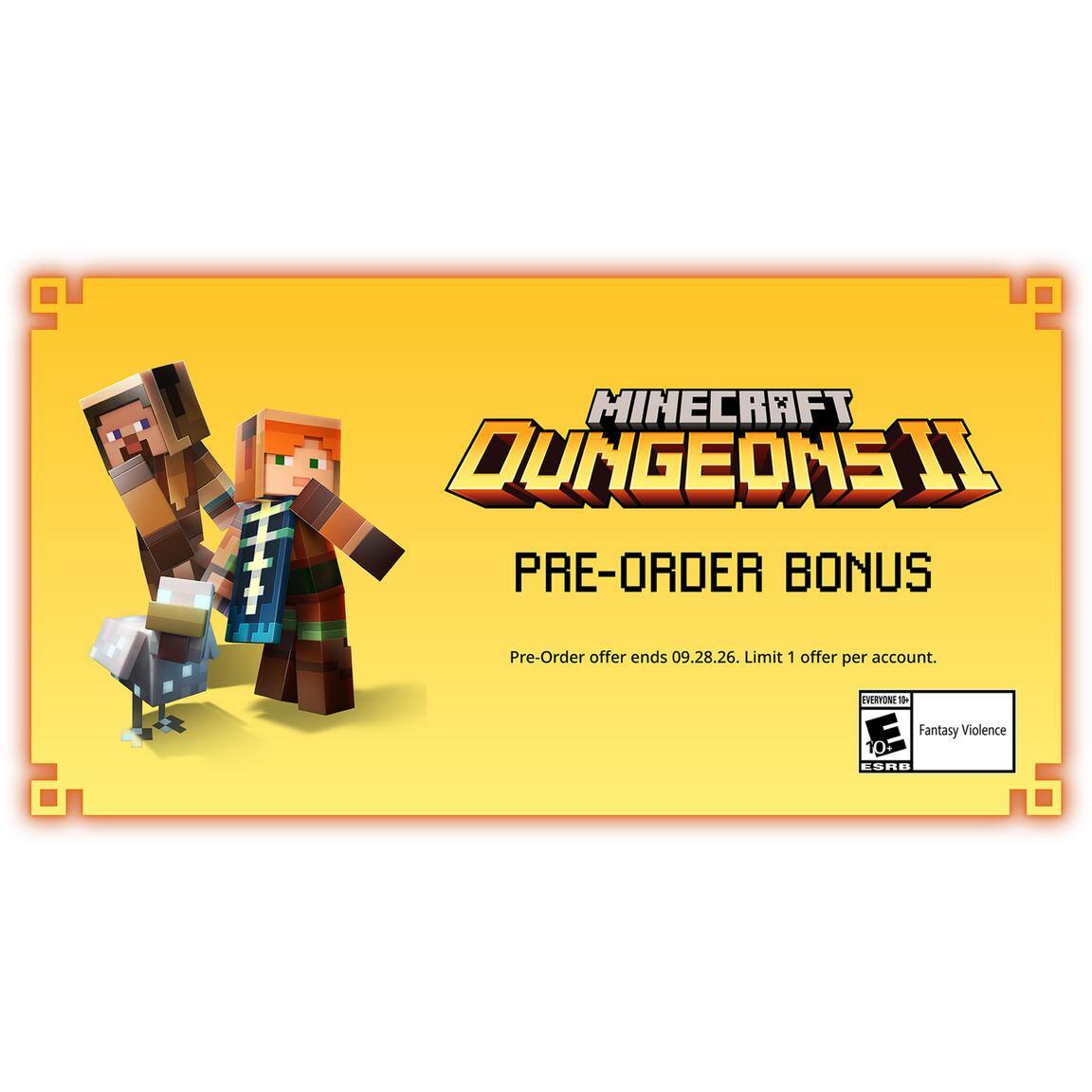 MINECRAFT DUNGEONS II PRE-ORDER BONUS

Pre-Order offer ends 09.28.26. Limit 1 offer per account.

EVERYONE 10+ ESRB
Fantasy Violence