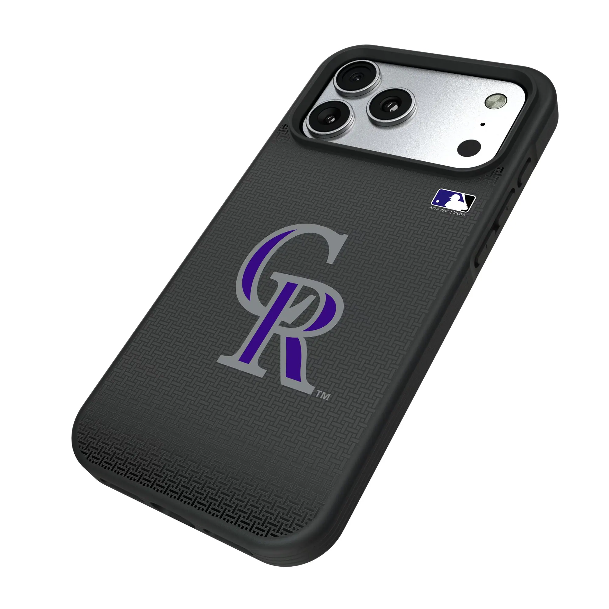 Alt View 1. Keyscaper - Colorado Rockies Bump Case with 8.2ft Drop Protection - 16 Plus - Black.