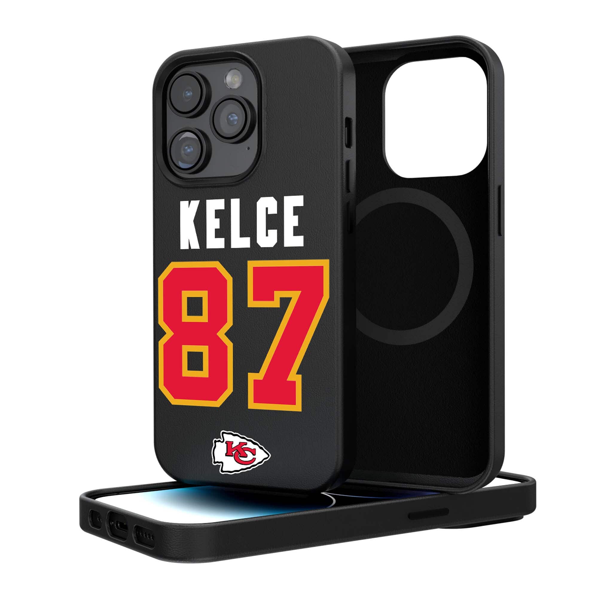 Keyscaper - Travis Kelce Kansas City Chiefs iPhone Magnetic Bump Case - 14 Pro - Black