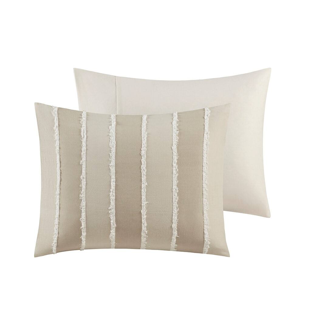 Alt View 4. Gracie Mills - Gracie Mills Lyon 3-PC Striped Cotton Comforter Set - Taupe.