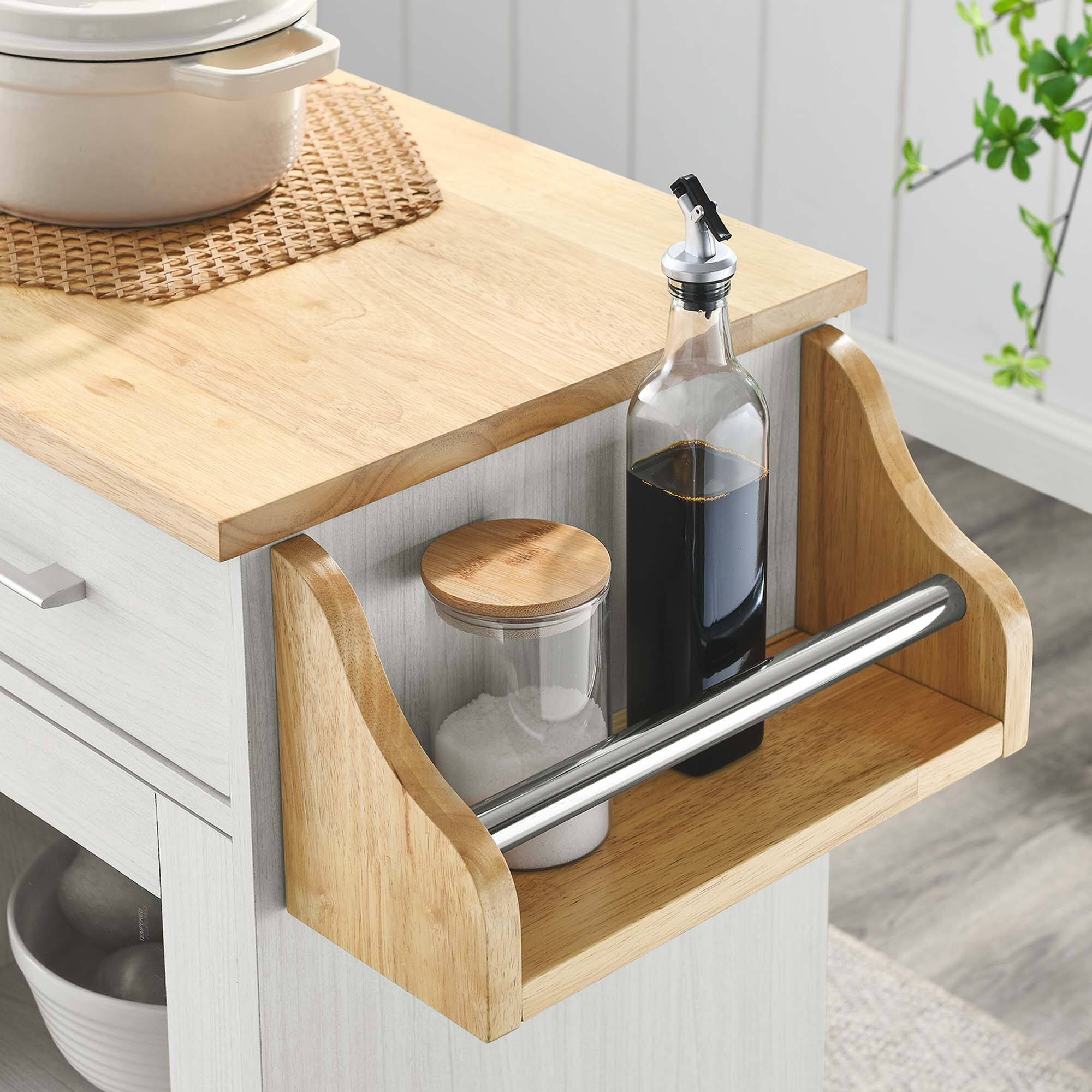 Alt View 1. Modway - Culinary Kitchen Cart With Spice Rack by Modway - White Natural.