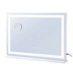 Front. VEVOR - Large Vanity Mirror with Lights, Three Color Lighting Modes, Lighted Makeup LED Mirror,5X Magnification,USB Port - White.