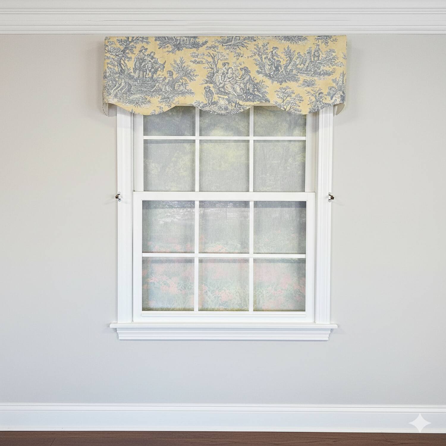 Angle. RLF Home - RLF Home Colonial Provance 100% Cotton Rod Pocket Lined  Window Valance 50" x 15" Yellow - Yellow.