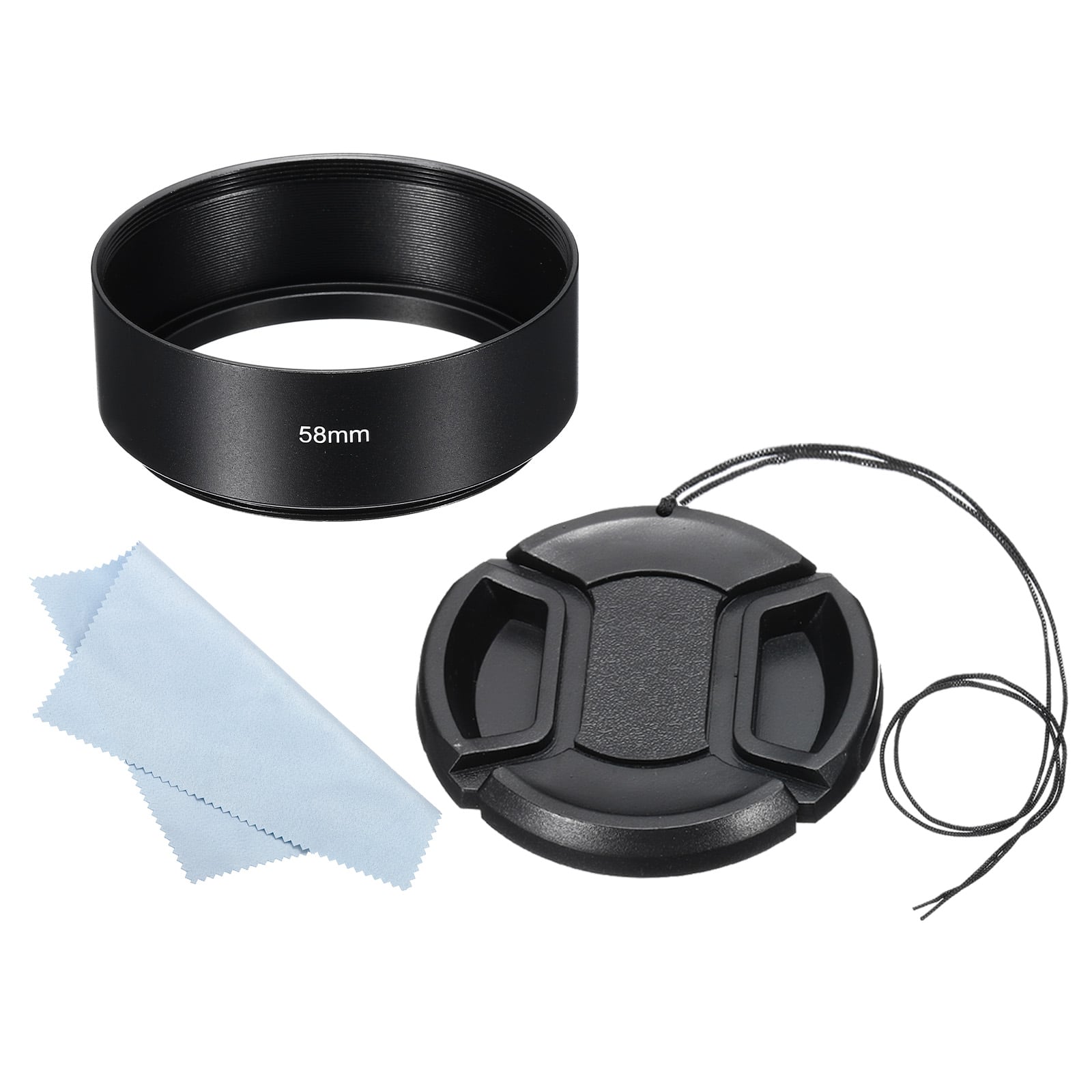Unique Bargains - 58mm Standard Focus Frosted Lens Hood with 62mm Cap/Cloth for Nikon/Fuji/Pentax/Leica - Black price history on PriceWatchPro