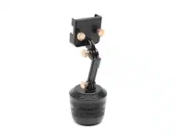 WeatherTech - CupFone Two View with Extension | Rotatable & Extendable Universal Cup Holder Phone Mount – Rose Gold Metal Knobs - Black/Rose Gold Metal