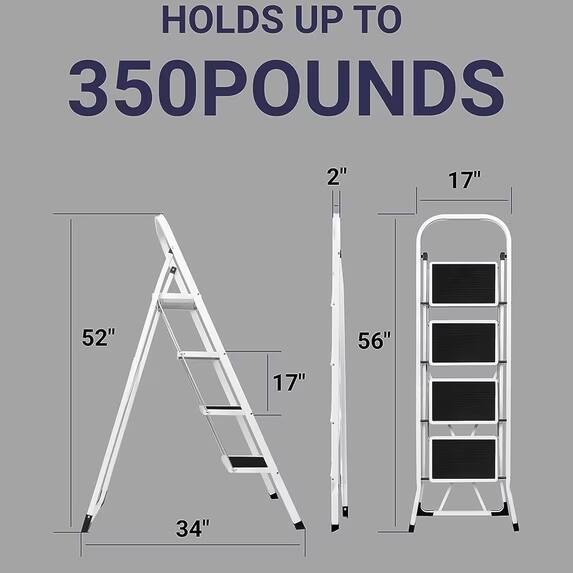 HOLDS UP TO 350 POUNDS

2" 17" 52" 56" 17" 34"