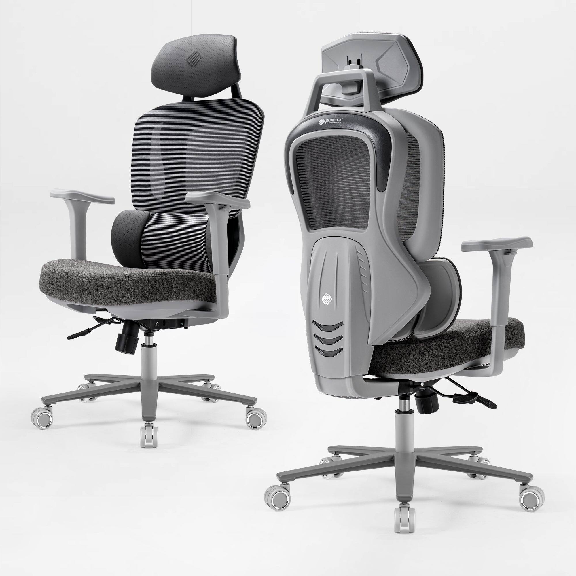 Alt View 1. Eureka Ergonomic - Ergonomic Gaming Chair with Adjustable Armrest Headrest & Lumbar Support - Gray.