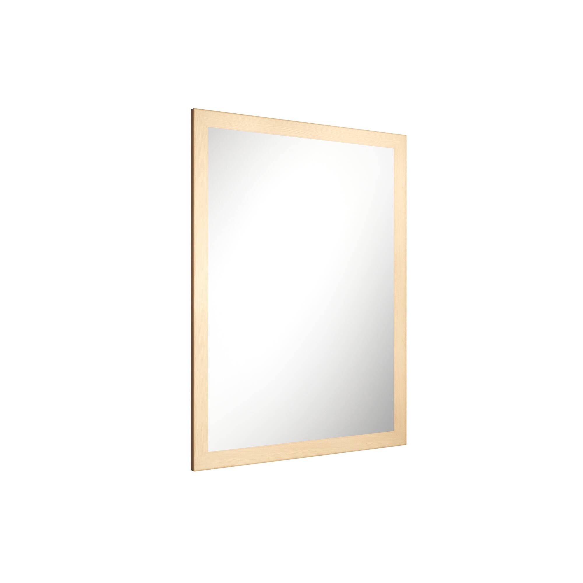 Alt View 2. Boyel Living - 40 in W x 32 in L Dark Wood Grain Rectangular Slanted Edge Aluminum Framed Wall Bathroom Vanity Mirror.